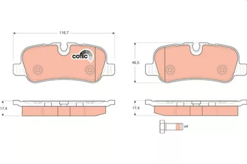 Brake Pad Set, disc brake TRW GDB1632)