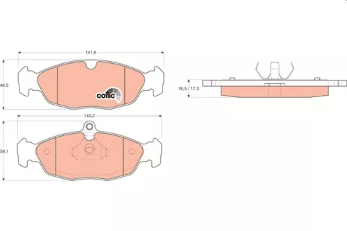 Brake Pad Set, disc brake TRW GDB1040)