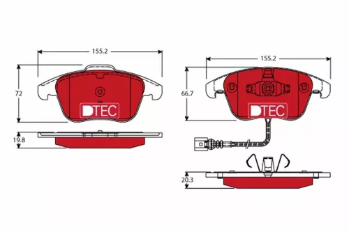 Brake Pad Set, disc brake TRW GDB1762DTE)