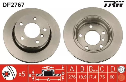 Remschijf TRW DF2767)