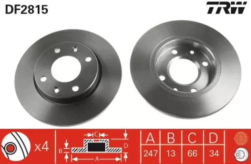 Remschijf TRW DF2815)