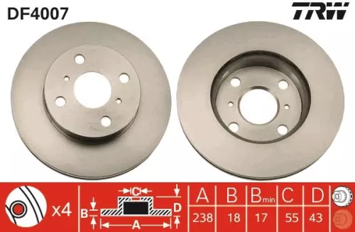 Brake Disc TRW DF4007)