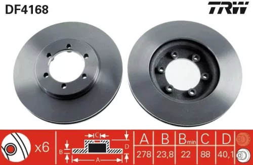 Remschijf TRW DF4168)