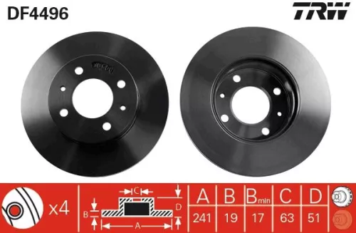 Remschijf TRW DF4496)