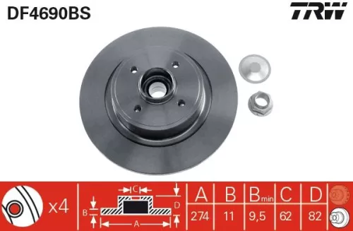 Brake Disc TRW DF4690BS)
