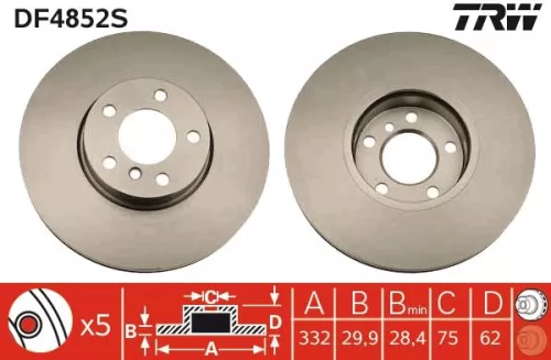 Remschijf TRW DF4852S)