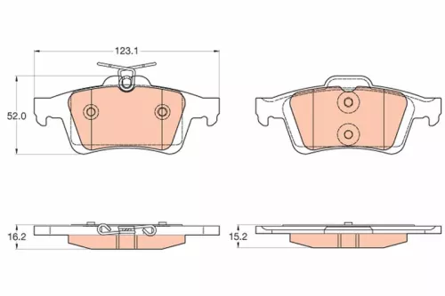 Brake Pad Set, disc brake TRW GDB2033)