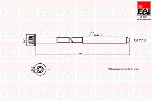 Cilinderkopboutenset FAI AutoParts B1139)