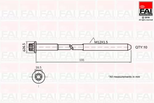 Cilinderkopboutenset FAI AutoParts B896)