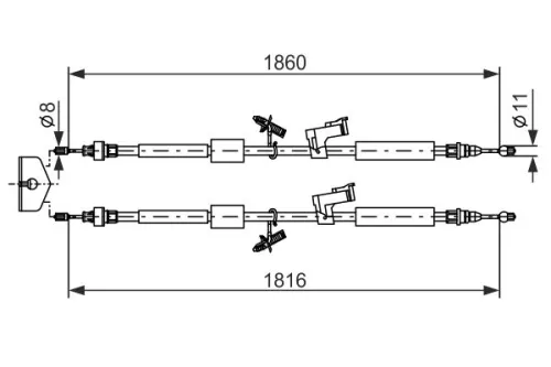 Cable Pull, parking brake BOSCH 1 987 482 189)