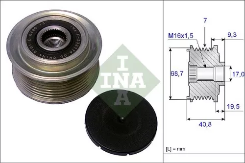 Vrijloopkoppeling van de dynamo Schaeffler INA 535 0079 10)