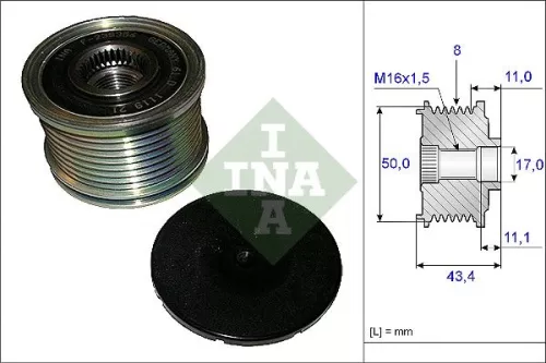 Vrijloopkoppeling van de dynamo Schaeffler INA 535 0108 10)