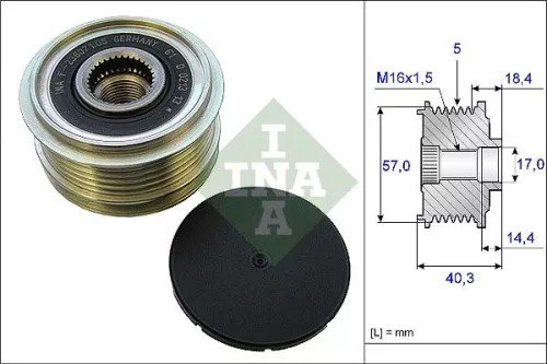 Vrijloopkoppeling van de dynamo Schaeffler INA 535 0187 10)