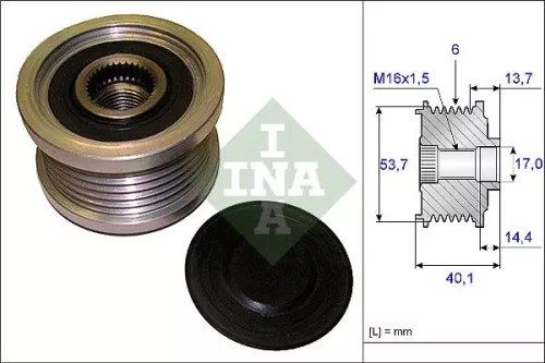 Vrijloopkoppeling van de dynamo Schaeffler INA 535 0202 10)