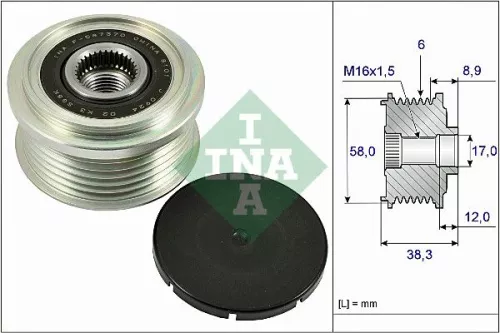 Vrijloopkoppeling van de dynamo Schaeffler INA 535 0266 10)