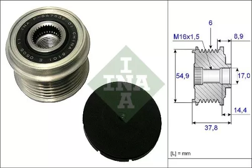 Vrijloopkoppeling van de dynamo Schaeffler INA 535 0217 10)
