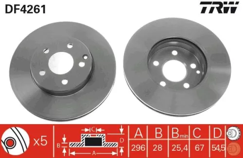 Remschijf TRW DF4261)