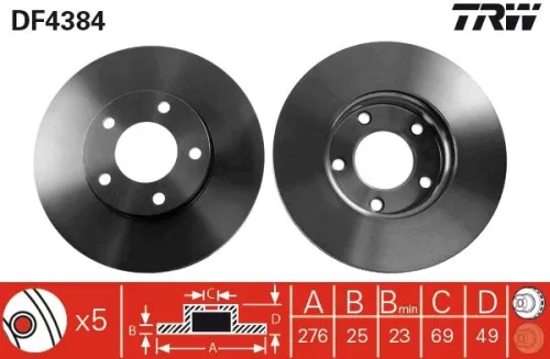 Remschijf TRW DF4384)