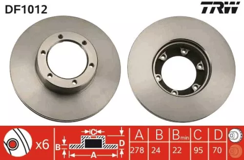 Remschijf TRW DF1012)