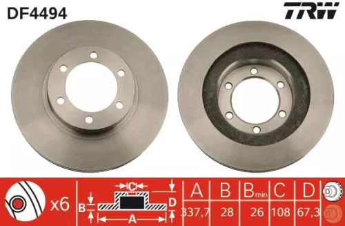 Remschijf TRW DF4494)