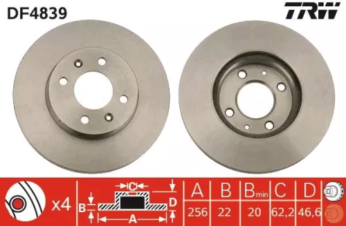 Remschijf TRW DF4839)