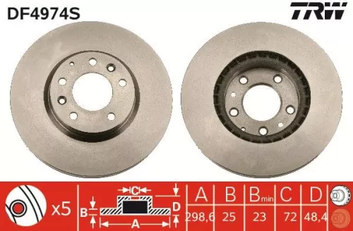 Remschijf TRW DF4974S)