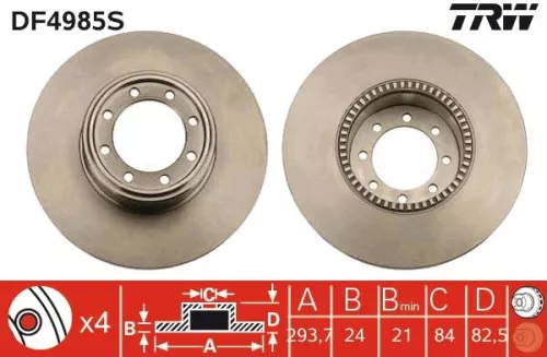 Remschijf TRW DF4985S)