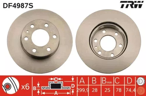 Brake Disc TRW DF4987S)