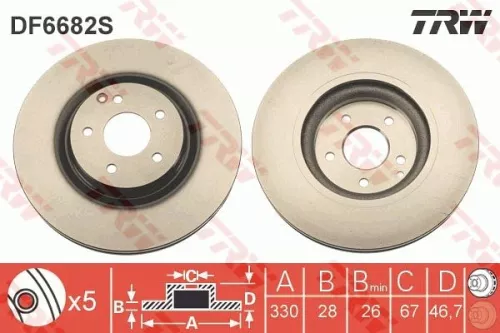 Remschijf TRW DF6682S)