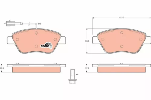 Brake Pad Set, disc brake TRW GDB1482)