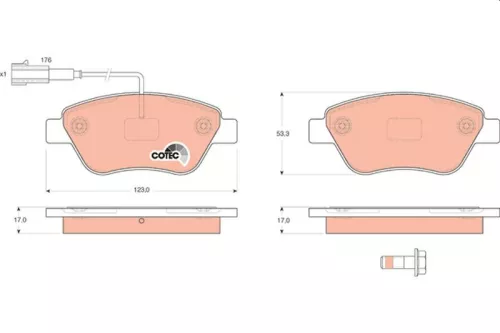 Brake Pad Set, disc brake TRW GDB1590)