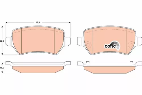 Brake Pad Set, disc brake TRW GDB1831)