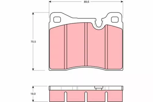 Brake Pad Set, disc brake TRW GDB261)