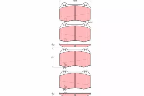 Brake Pad Set, disc brake TRW GDB3381)