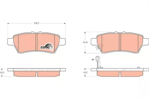 Brake Pad Set, disc brake TRW GDB3405)