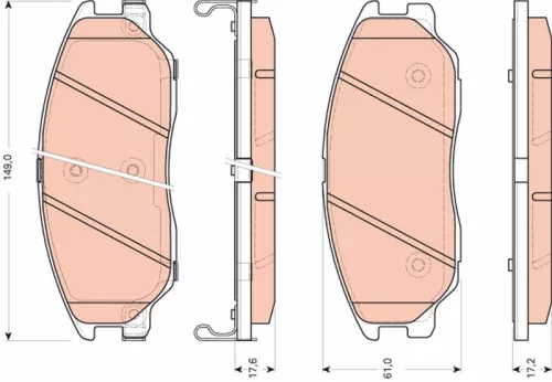 Brake Pad Set, disc brake TRW GDB3465)