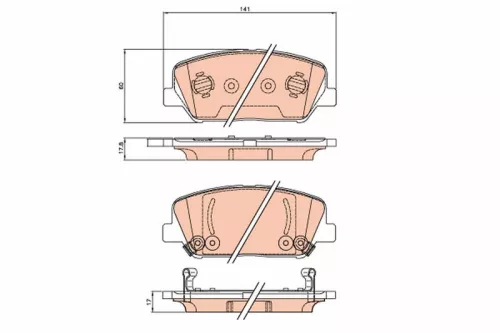 Brake Pad Set, disc brake TRW GDB3621)