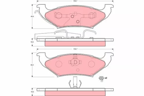 Brake Pad Set, disc brake TRW GDB4045)