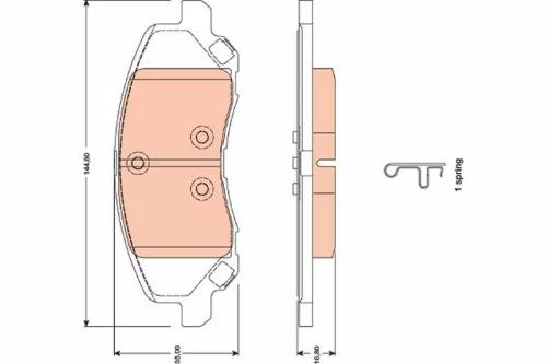 Brake Pad Set, disc brake TRW GDB4141)