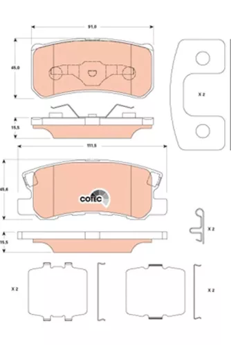 Brake Pad Set, disc brake TRW GDB4600)
