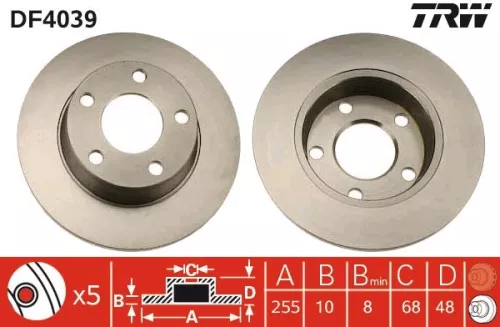 Remschijf TRW DF4039)