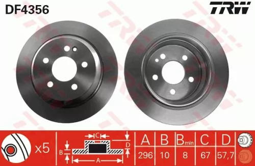 Remschijf TRW DF4356)