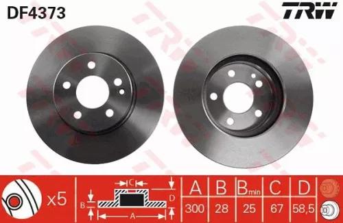 Remschijf TRW DF4373)