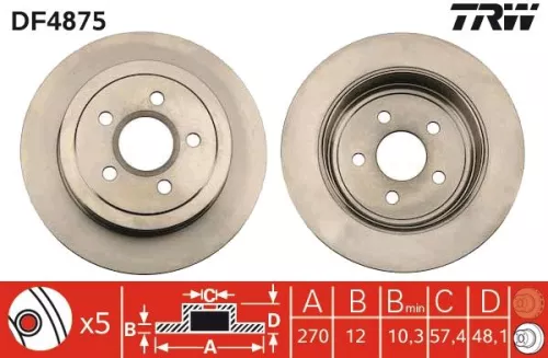 Remschijf TRW DF4875)