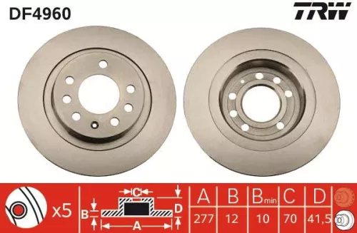 Remschijf TRW DF4960)