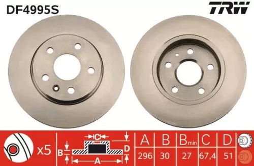 Remschijf TRW DF4995S)