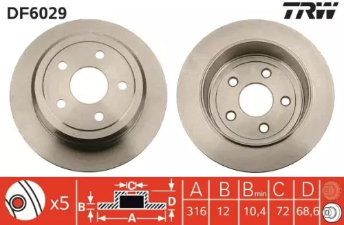Remschijf TRW DF6029)
