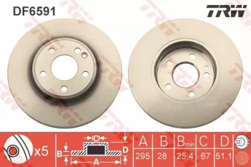 Remschijf TRW DF6591)