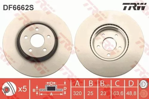 Brake Disc TRW DF6662S)