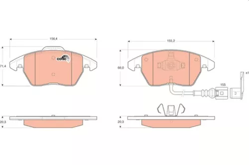 Brake Pad Set, disc brake TRW GDB1550)